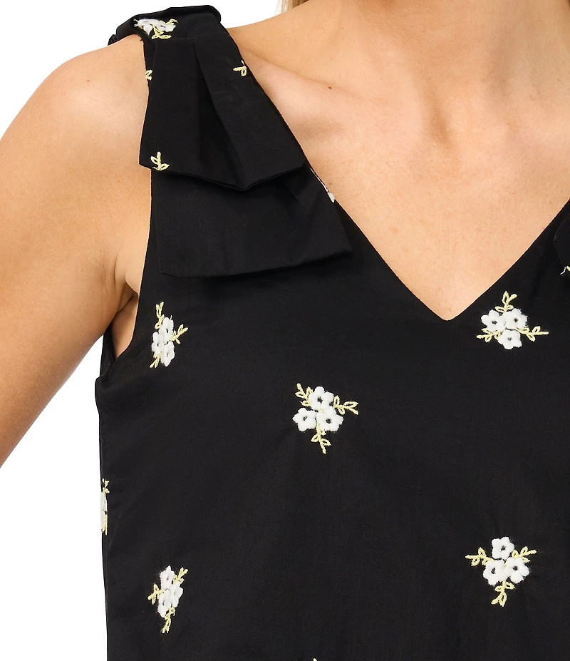 CeCe V-Neck Sleeveless A-Line Short Dress