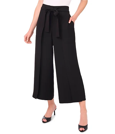 CeCe Woven Cropped Wide Leg Pants