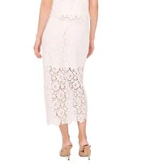 CeCe Woven Lace Midi Pencil Coordinating Midi Skirt