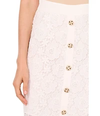 CeCe Woven Lace Midi Pencil Coordinating Midi Skirt