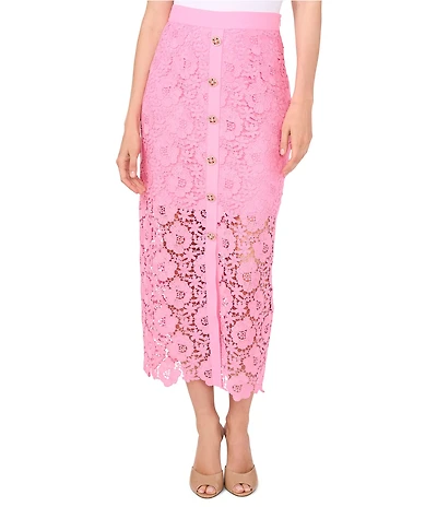 CeCe Woven Lace Midi Pencil Coordinating Midi Skirt