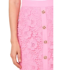 CeCe Woven Lace Midi Pencil Coordinating Midi Skirt