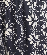 CeCe Woven Notch Collar Short Sleeve Button Front Camp Coordinating Shirt