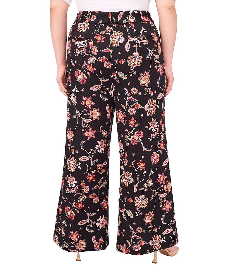CeCe Woven Paisley Print Straight Leg Coordinating Pants
