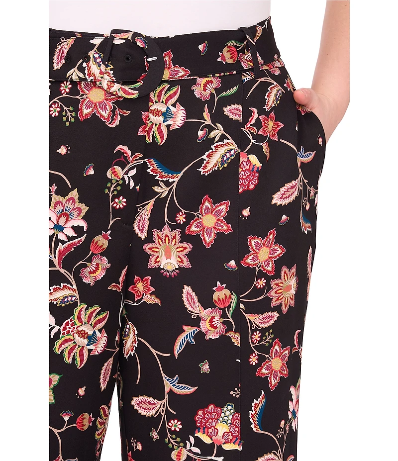 CeCe Woven Paisley Print Straight Leg Coordinating Pants