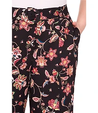 CeCe Woven Paisley Print Straight Leg Coordinating Pants