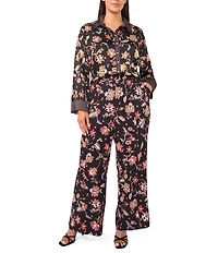 CeCe Woven Paisley Print Straight Leg Coordinating Pants