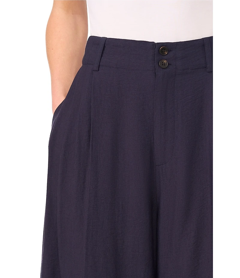 CeCe Woven Pleated Wide Leg Pants