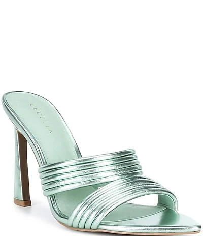 Cecelia New York Adly Metallic Banded Mule Sandals