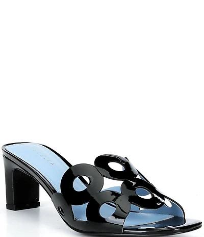 Cecelia New York Belmont Patent Leather Cutout Dress Slide Sandals