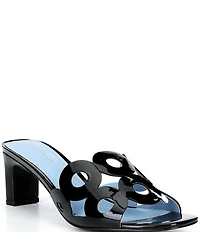 Cecelia New York Belmont Patent Leather Cutout Dress Slide Sandals