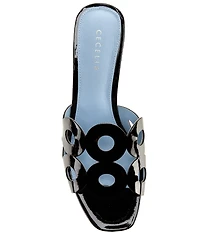Cecelia New York Belmont Patent Leather Cutout Dress Slide Sandals