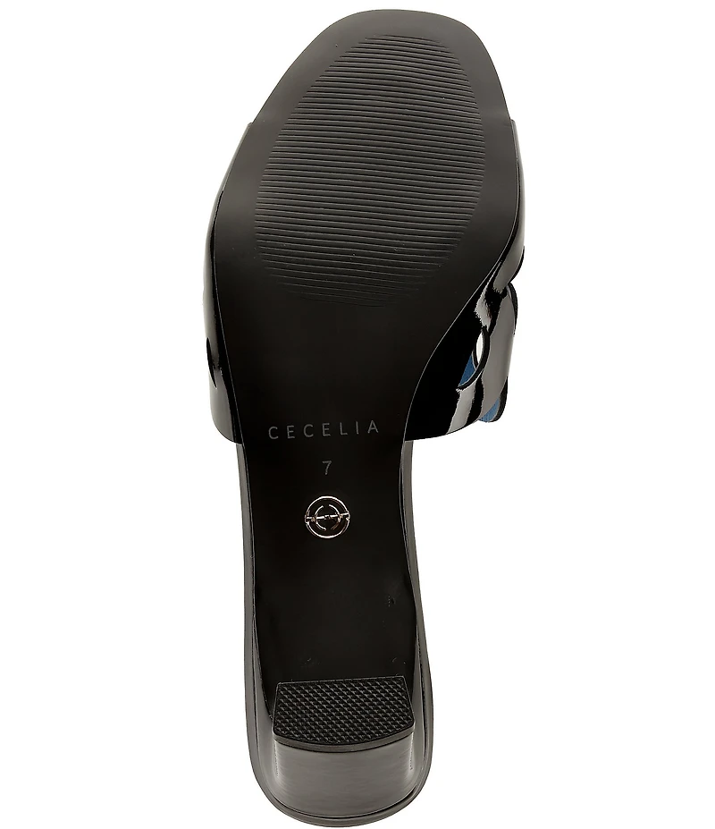 Cecelia New York Belmont Patent Leather Cutout Dress Slide Sandals