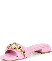 Cecelia New York Bonnie Gold Embellished Rosette Slide Sandals