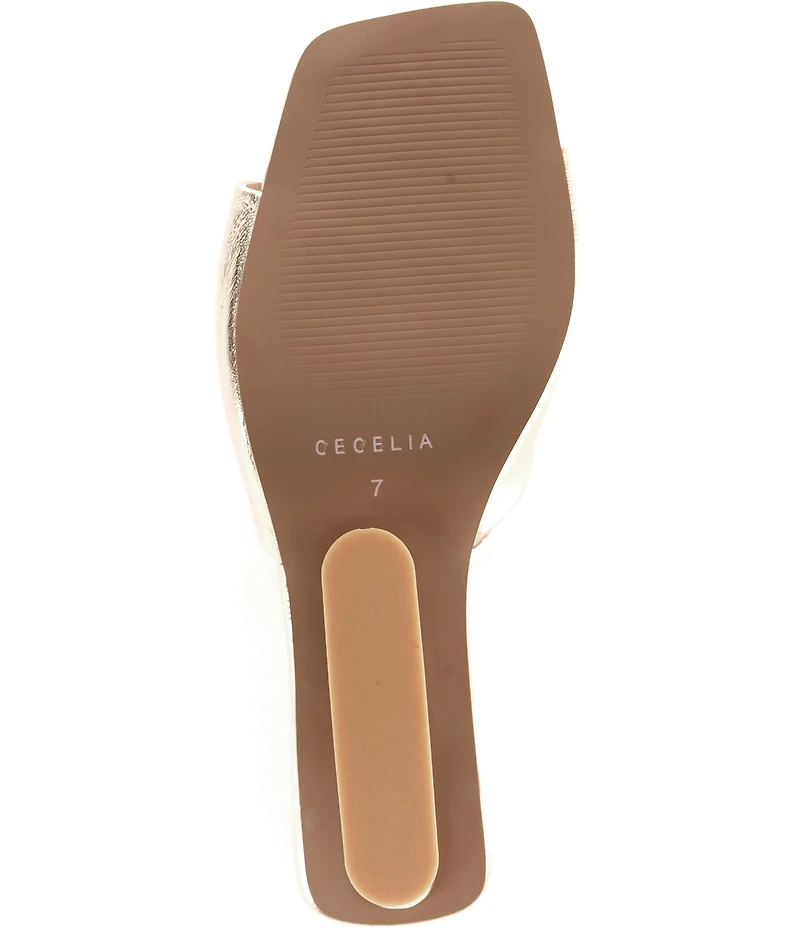 Cecelia New York Bradley Raffia Slip On Gold Wedge Sandals