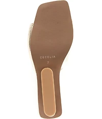 Cecelia New York Bradley Raffia Slip On Gold Wedge Sandals