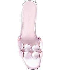 Cecelia New York Bunny Patent Mirror Metallic Speccio Scalloped Leather Dress Slide Sandals
