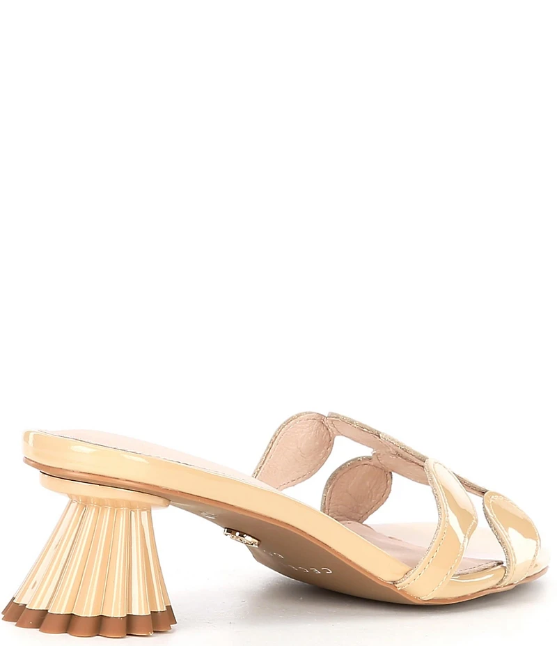 Cecelia New York Bunny Patent Leather Banded Scalloped Dress Slide Sandals