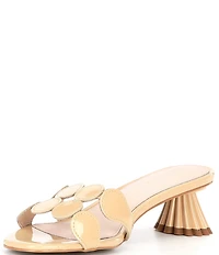 Cecelia New York Bunny Patent Leather Banded Scalloped Dress Slide Sandals