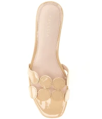 Cecelia New York Bunny Patent Leather Banded Scalloped Dress Slide Sandals