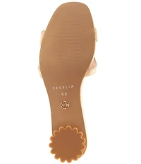 Cecelia New York Bunny Patent Leather Banded Scalloped Dress Slide Sandals