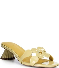 Cecelia New York Bunny Patent Leather Banded Scalloped Dress Slide Sandals