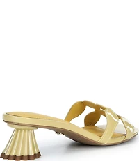 Cecelia New York Bunny Patent Leather Banded Scalloped Dress Slide Sandals