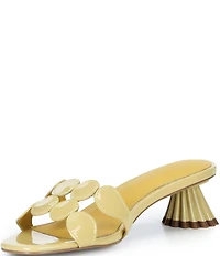 Cecelia New York Bunny Patent Leather Banded Scalloped Dress Slide Sandals