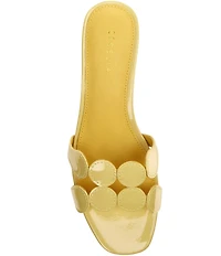 Cecelia New York Bunny Patent Leather Banded Scalloped Dress Slide Sandals