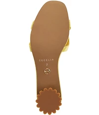 Cecelia New York Bunny Patent Leather Banded Scalloped Dress Slide Sandals