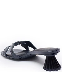 Cecelia New York Bunny Patent Leather Banded Scalloped Dress Slide Sandals