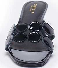 Cecelia New York Bunny Patent Leather Banded Scalloped Dress Slide Sandals