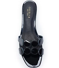 Cecelia New York Bunny Patent Leather Banded Scalloped Dress Slide Sandals