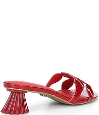 Cecelia New York Bunny Patent Leather Banded Scalloped Dress Slide Sandals