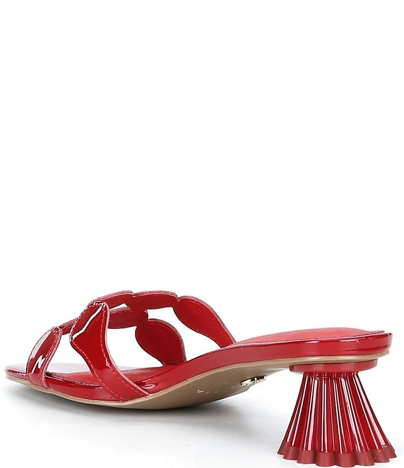 Cecelia New York Bunny Patent Leather Banded Scalloped Dress Slide Sandals