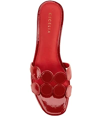 Cecelia New York Bunny Patent Leather Banded Scalloped Dress Slide Sandals