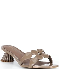 Cecelia New York Bunny Patent Leather Banded Scalloped Dress Slide Sandals