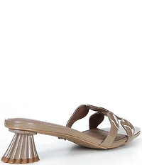 Cecelia New York Bunny Patent Leather Banded Scalloped Dress Slide Sandals