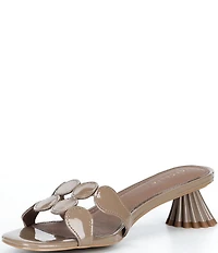 Cecelia New York Bunny Patent Leather Banded Scalloped Dress Slide Sandals