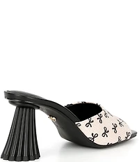 Cecelia New York Cadsbury Crystal Embellished Leather Bow Sculptural Heel Slide Sandals