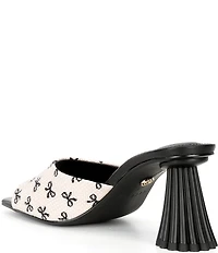 Cecelia New York Cadsbury Crystal Embellished Leather Bow Sculptural Heel Slide Sandals