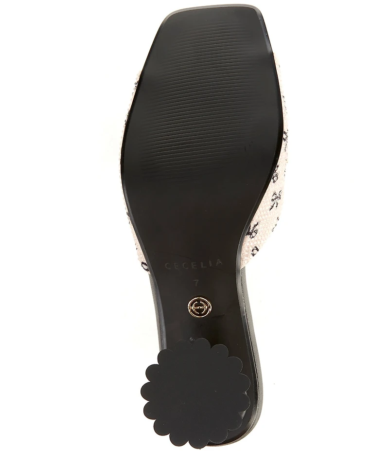 Cecelia New York Cadsbury Crystal Embellished Leather Bow Sculptural Heel Slide Sandals