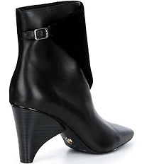 Cecelia New York Cathy Leather and Suede Wood Heel Booties