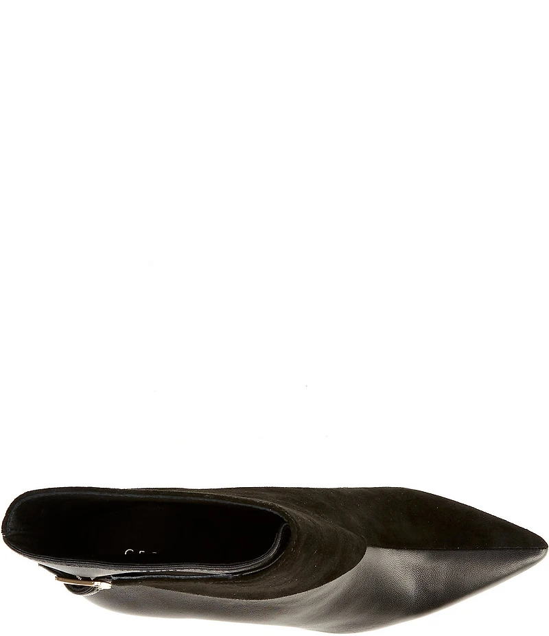 Cecelia New York Cathy Leather and Suede Wood Heel Booties