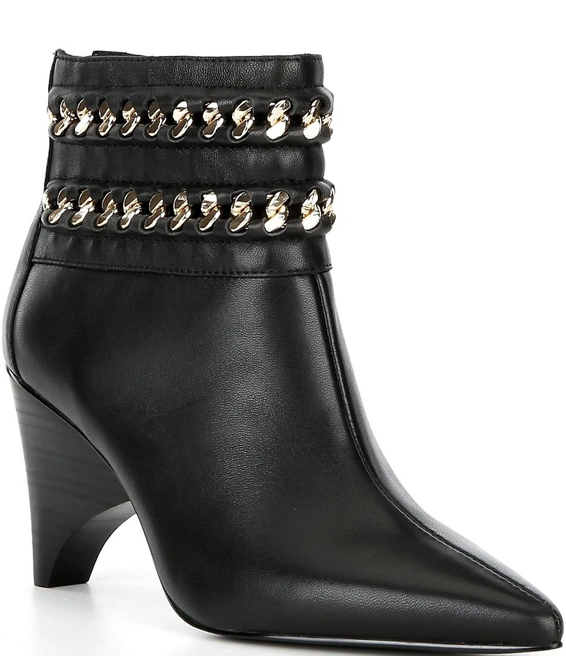 Cecelia New York Clever Leather Chain Hardware Booties