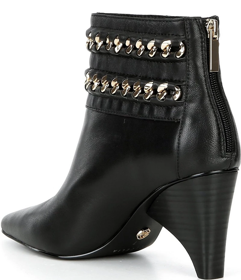 Cecelia New York Clever Leather Chain Hardware Booties