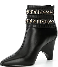 Cecelia New York Clever Leather Chain Hardware Booties