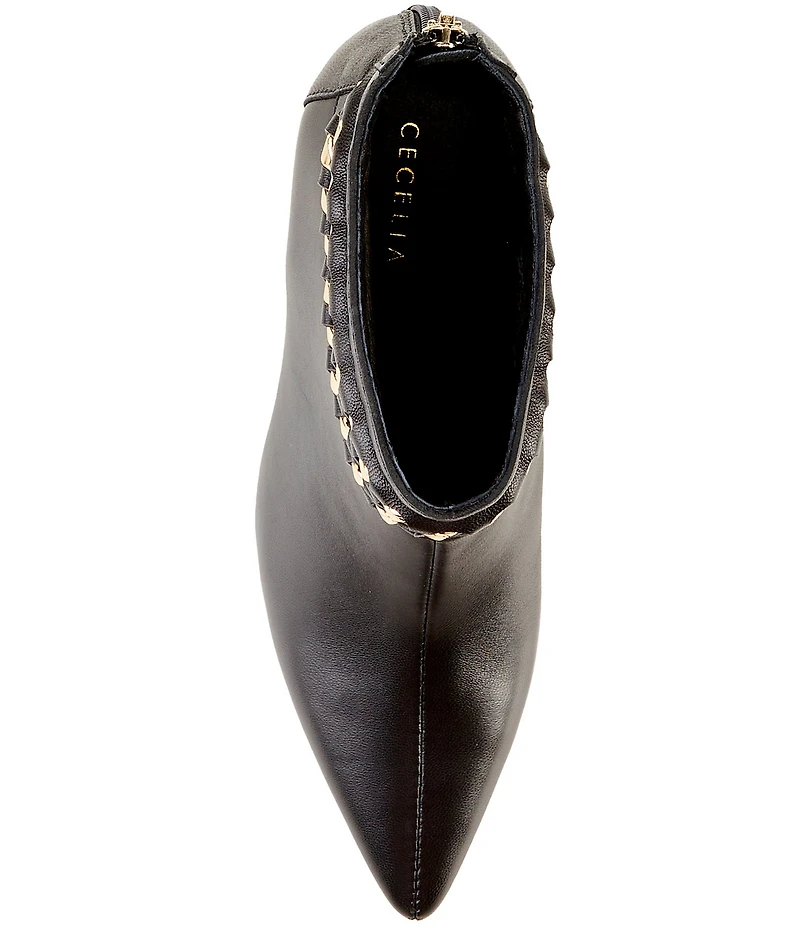 Cecelia New York Clever Leather Chain Hardware Booties