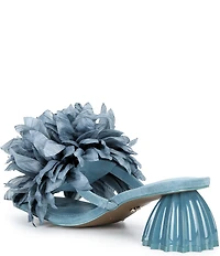 Cecelia New York Dahlia Flower Ornament Banded Slide Sandals