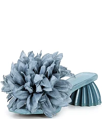 Cecelia New York Dahlia Flower Ornament Banded Slide Sandals